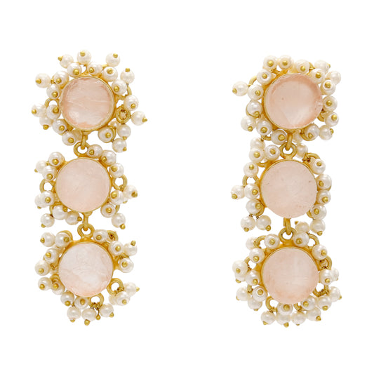 Pendientes Goran Rosa Cuarzo