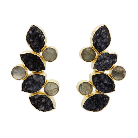 Pendientes Hali Drusa Negro y Labradorita