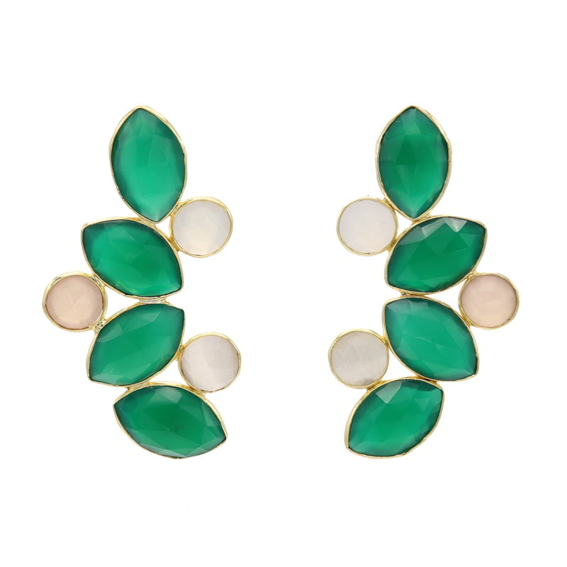 Pendientes Hali Pulido Verde y Nude