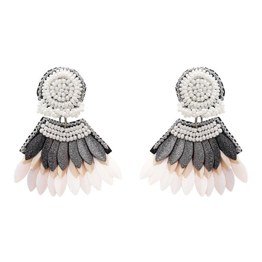 Pendientes Guyarat Blanco Plata