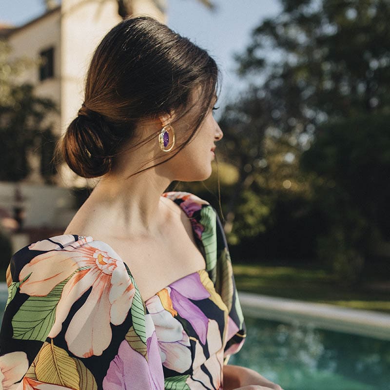 Pendientes Hera Morado