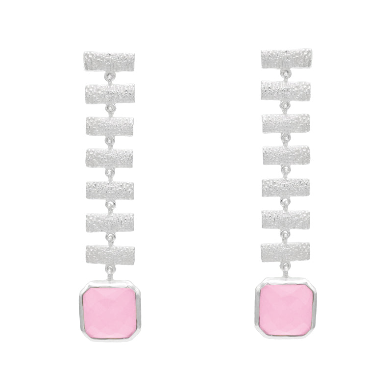 Pendientes Hiraya Plata Rosa