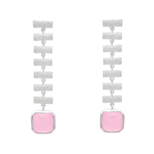 Pendientes Hiraya Plata Rosa