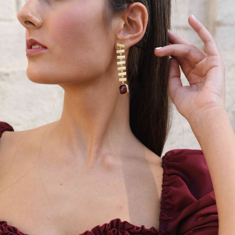 Pendientes Hiraya Rubí