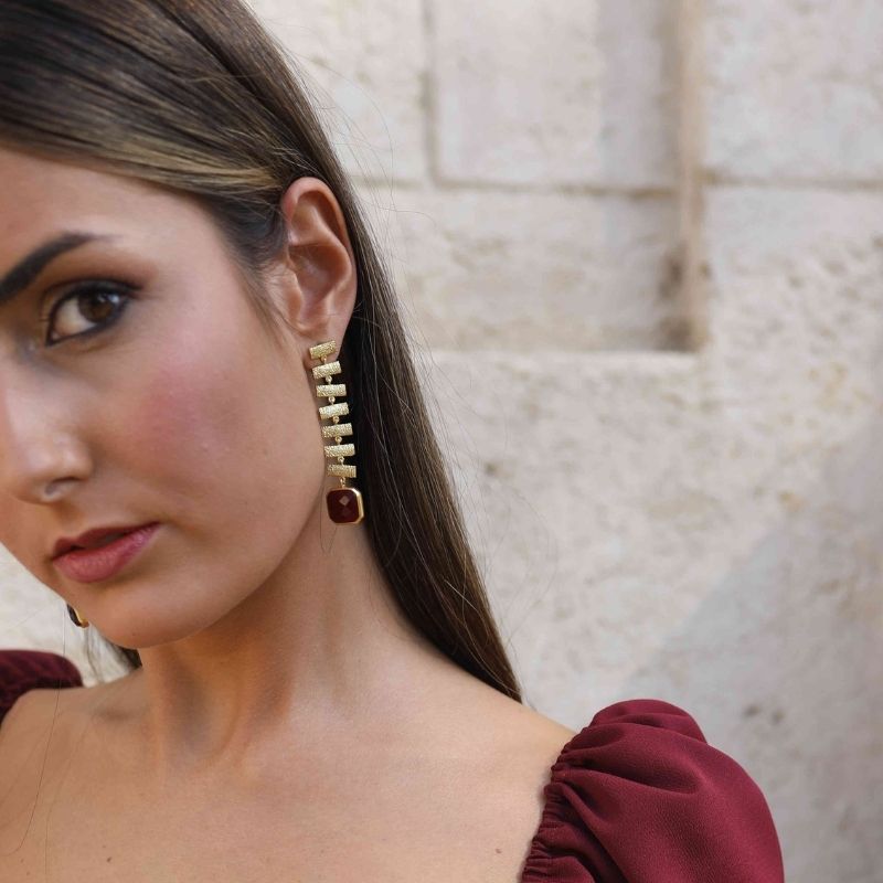 Pendientes Hiraya Rubí