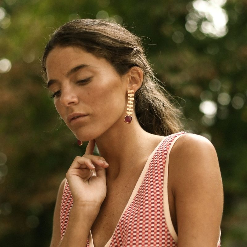 Pendientes Hiraya Rubí