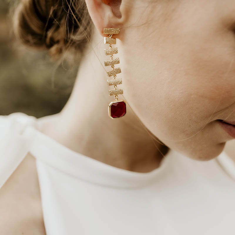 Pendientes Hiraya Rubí