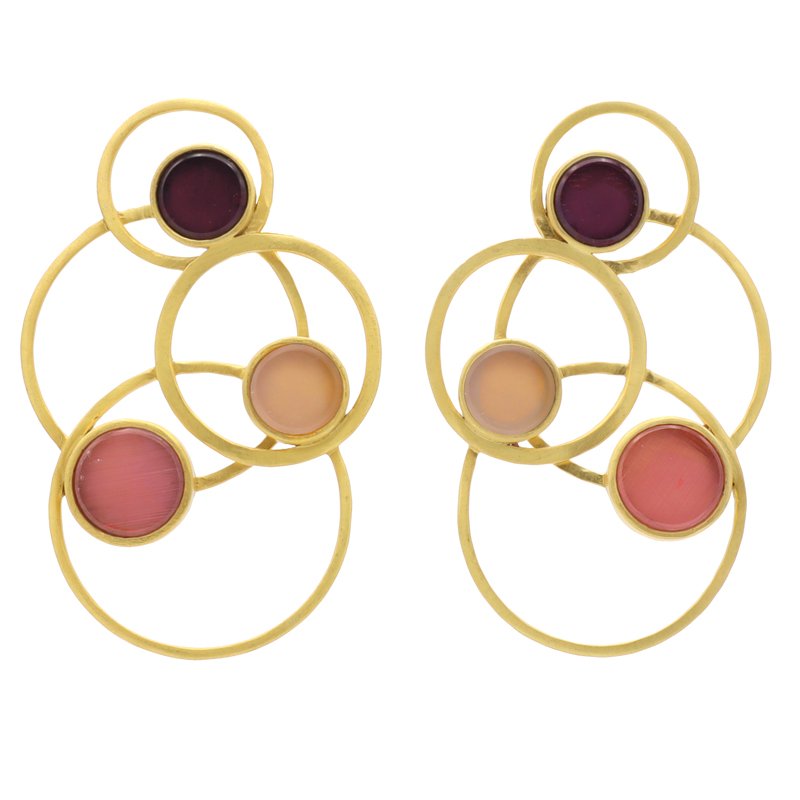 Pendientes Interestelar Morado, Nude y Rosa
