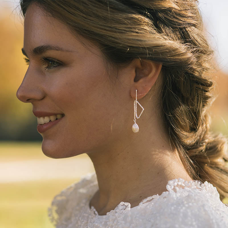 Pendientes Irene Plata Rosa dark