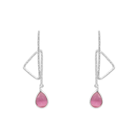 Pendientes Irene Plata Rosa dark