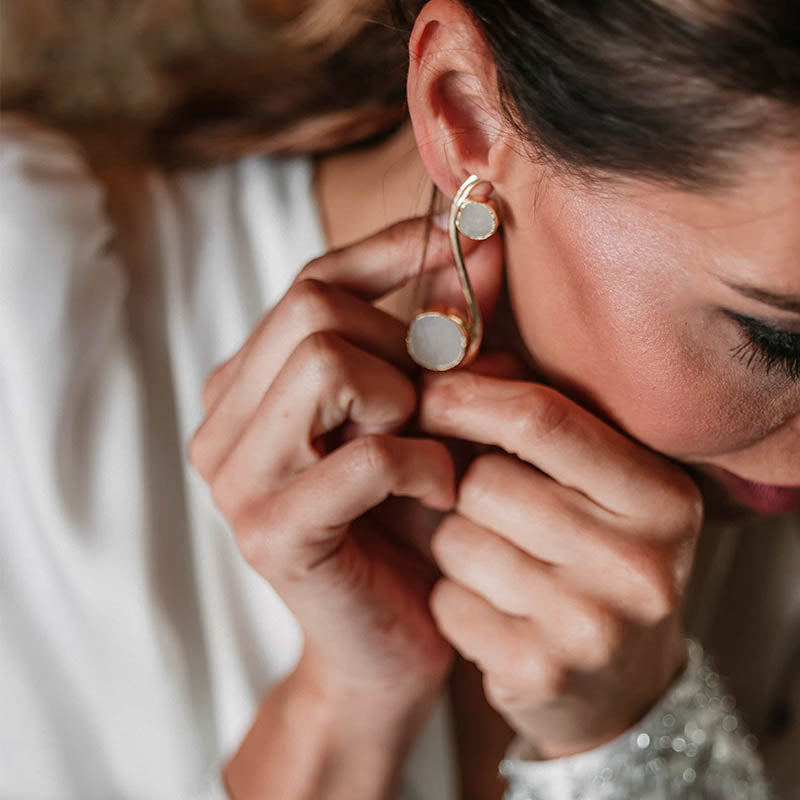 Pendientes Isis Drusa Blanco