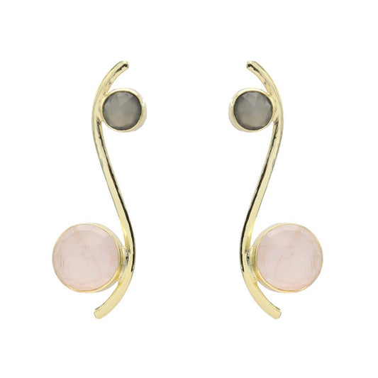 Pendientes Isis Pulida Gris y Rosa