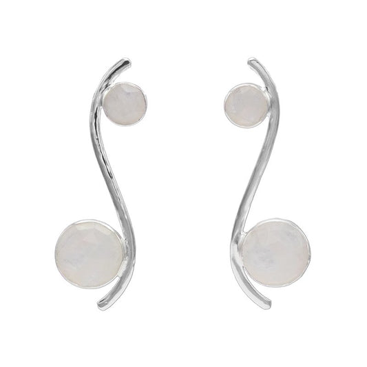 Pendientes Isis Plata Piedra Lunar