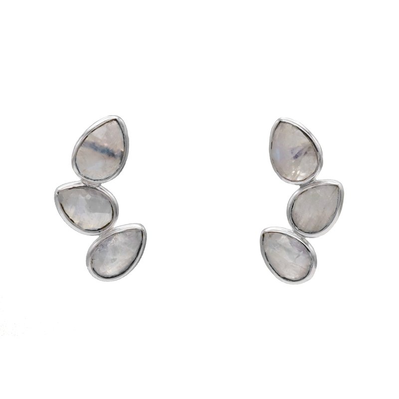 Pendientes Judit Iconic Plata Piedra Lunar