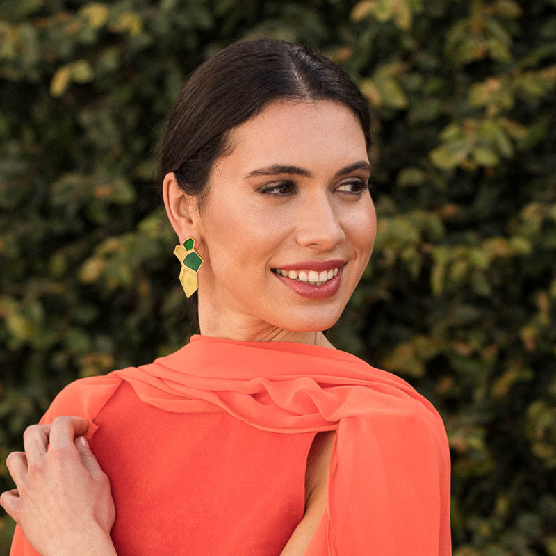 Pendientes Kayzen Ed. Limitada Verde y Amarillo