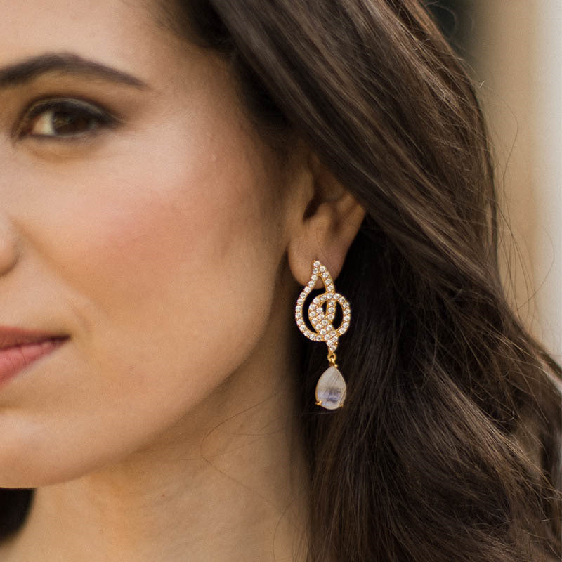 Pendientes Linares Piedra Lunar