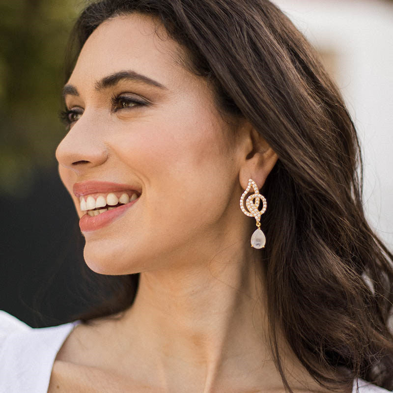 Pendientes Linares Piedra Lunar