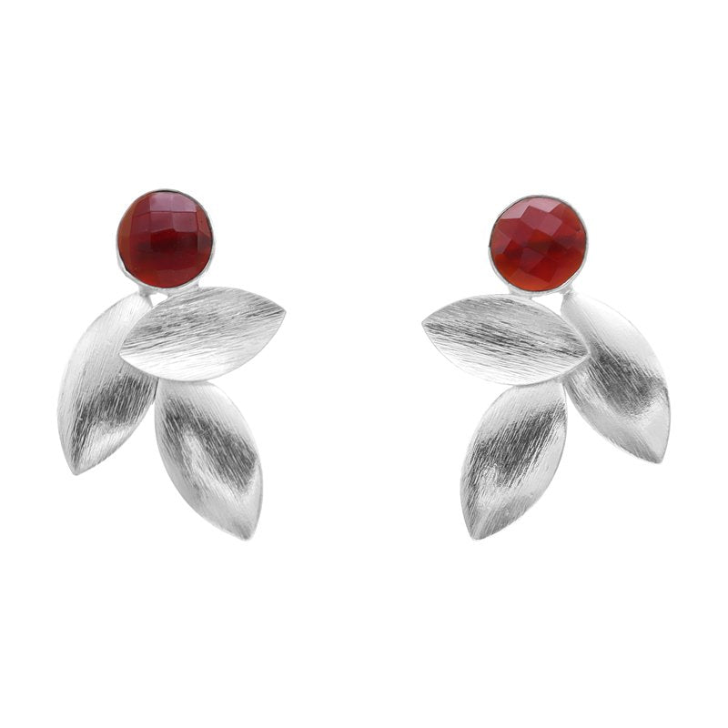 Pendientes Lino Plata Rubí