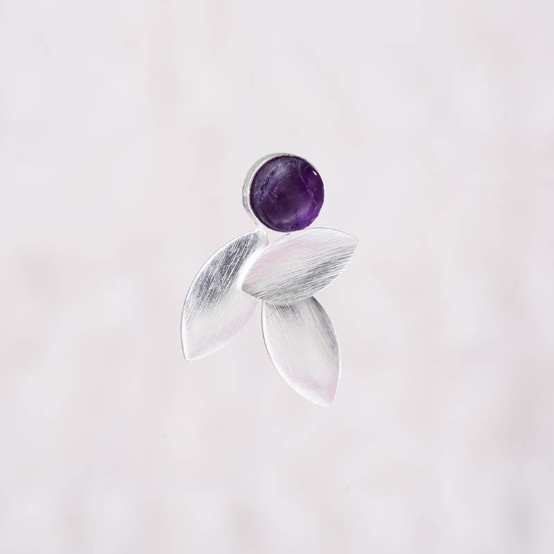 Pendientes Lino Ed. Limitada Rough Plata Morado Amatista