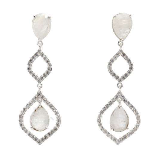 Pendientes Losada Plata Piedra Lunar