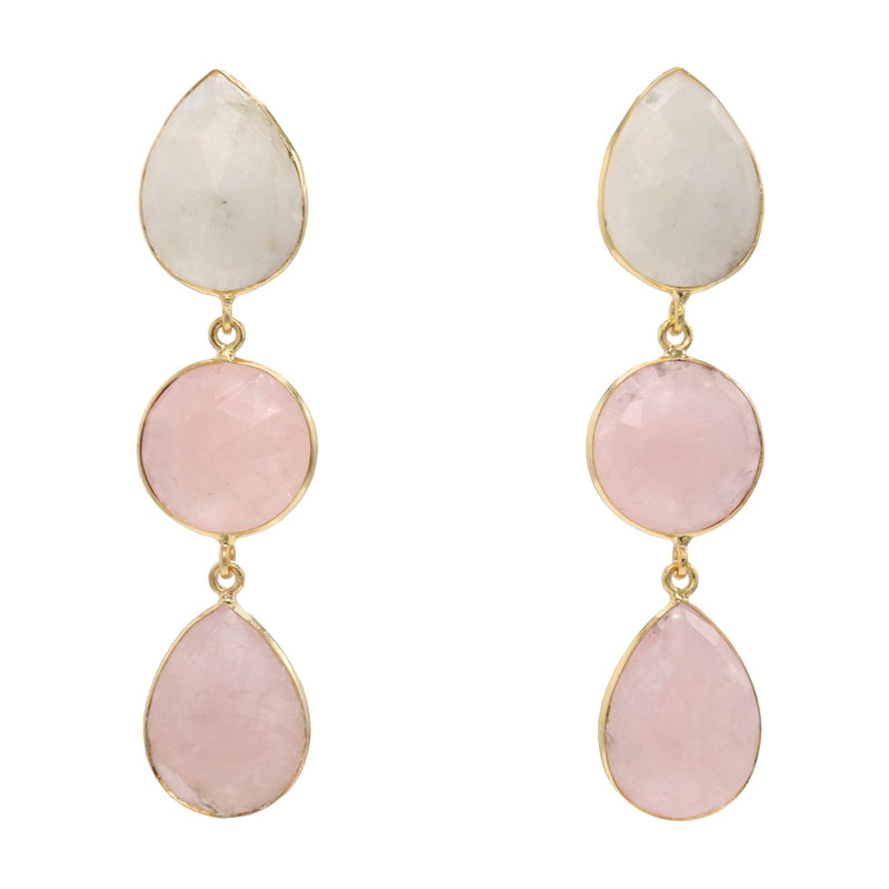 Pendientes Madame Blanco y Rosa Cuarzo