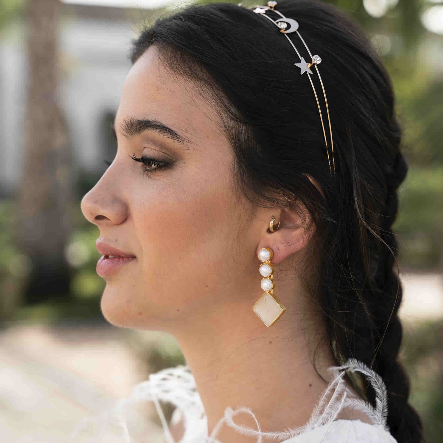 Pendientes Madi Perlas y Crema