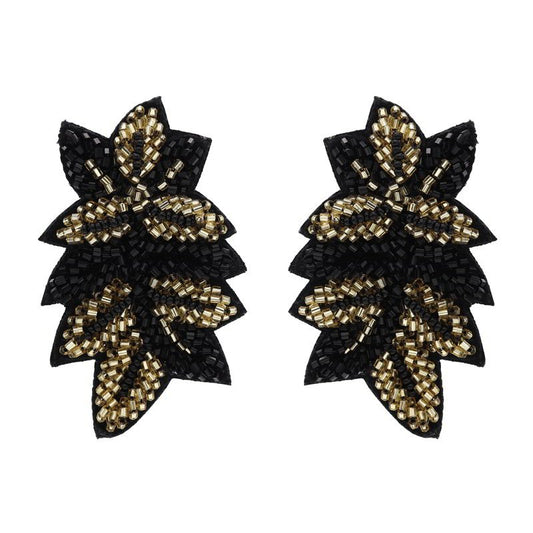 Pendientes Magha Negro y Dorado