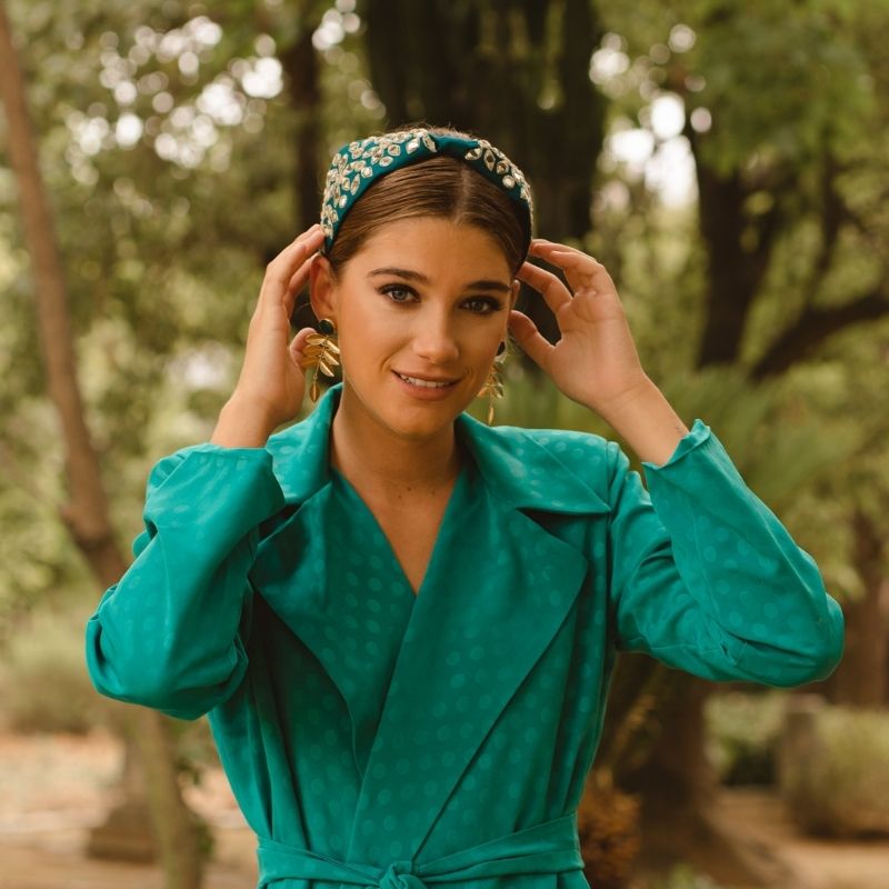 Diadema Espejos Azul Pavo