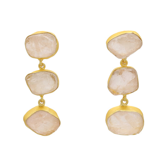 Pendientes Marisma Rosa Cuarzo