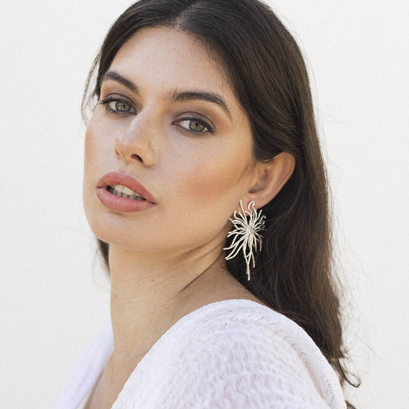 Pendientes Atoll Plata Piedra Lunar