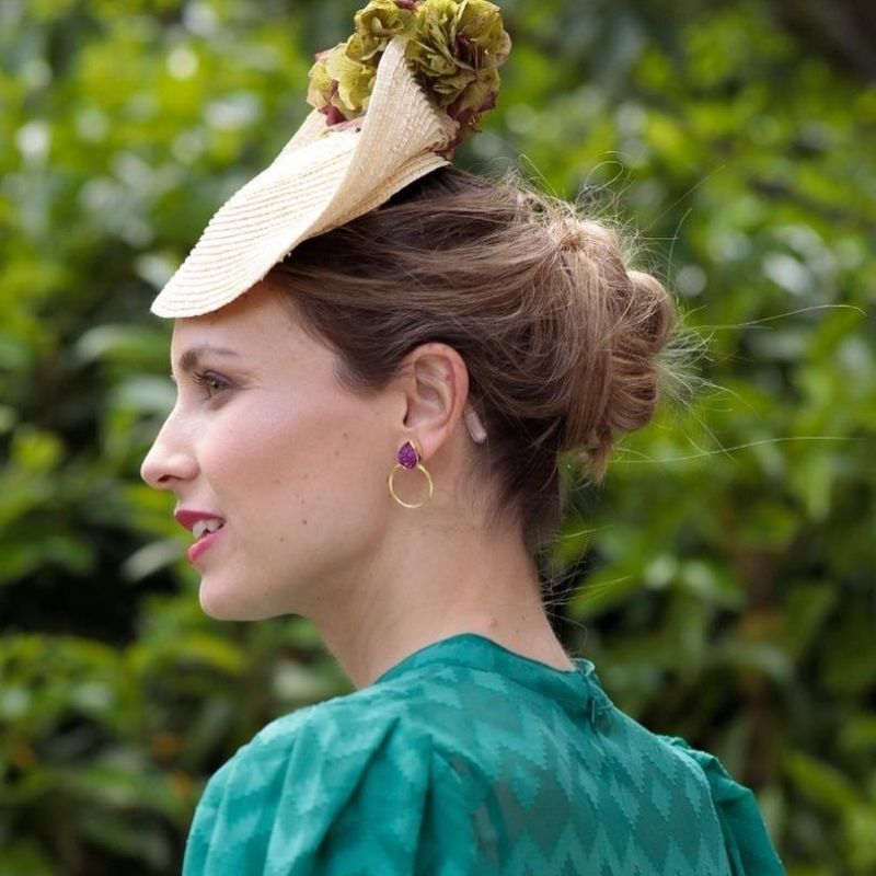 Pendientes Mini Diwa Fucsia mo