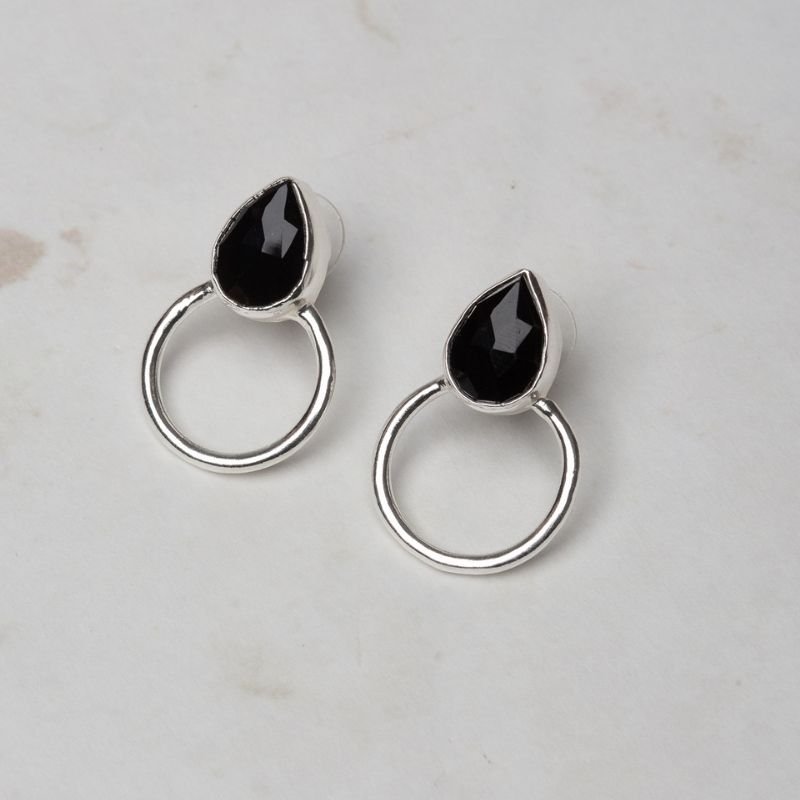 Pendientes Mini Diwa Ed. Limitada Pulida Plata Negro