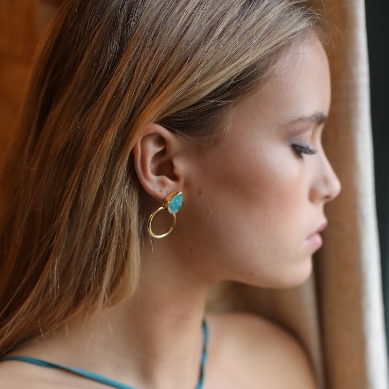 Pendientes Mini Diwa Plata Negro