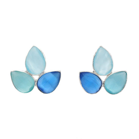 Pendientes Yoga Big Pulida Plata Azules