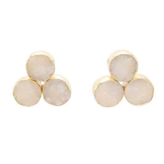 Pendientes Mumbai Drusa Blanco