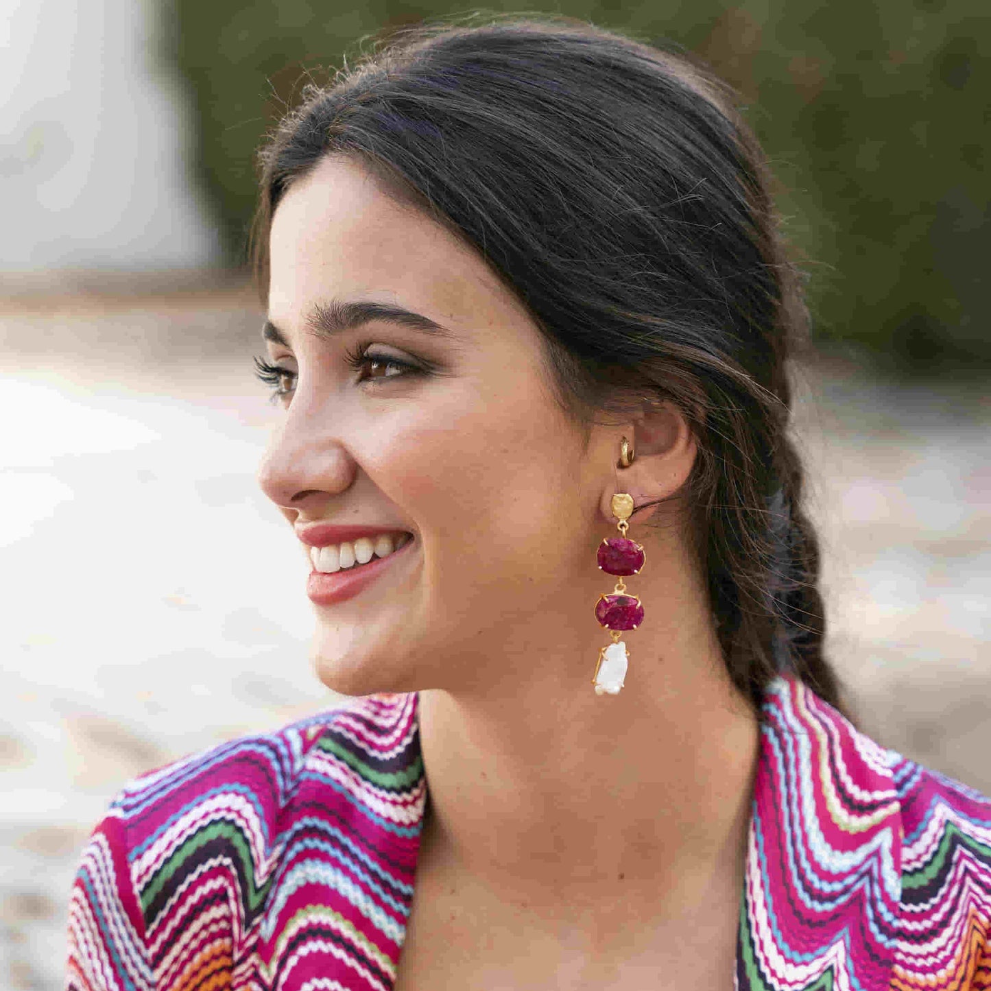 Pendientes Neda Rubí y Perla