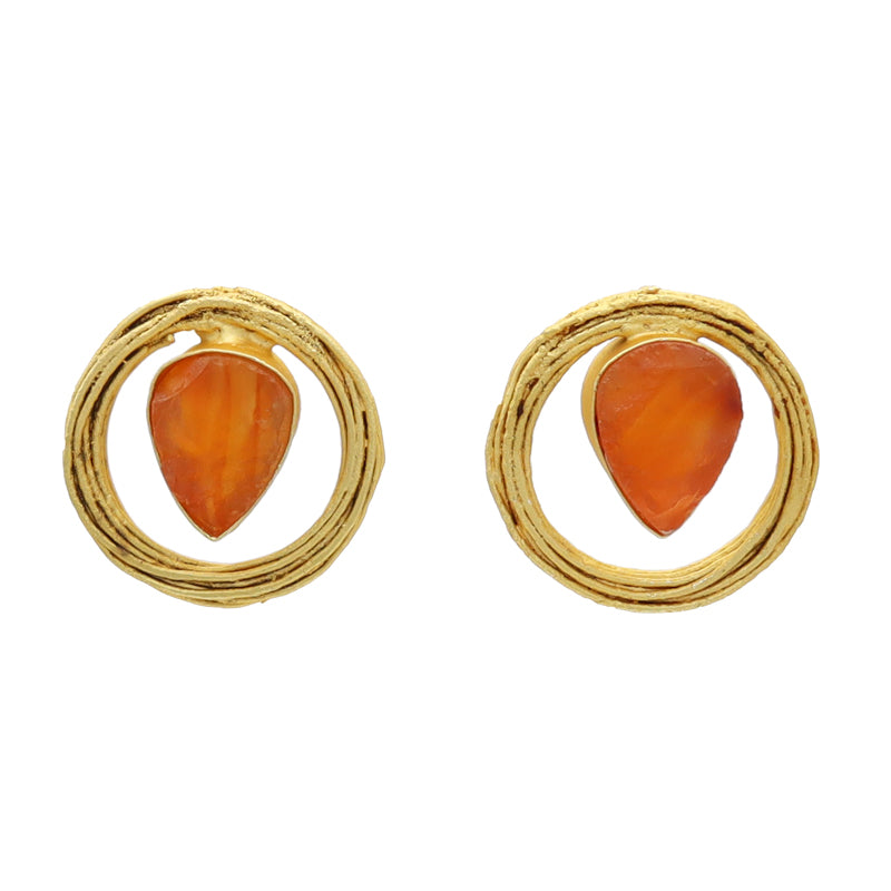 Pendientes Nella Cornalina Naranja