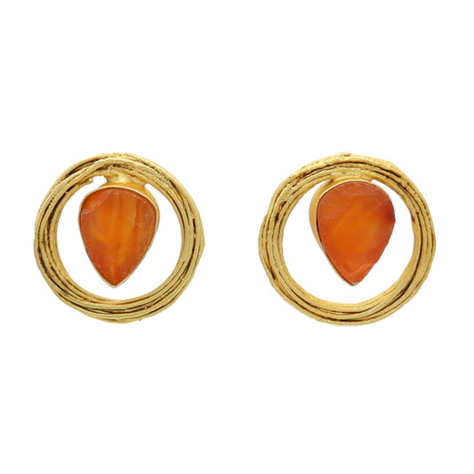 Pendientes Nella Cornalina Naranja