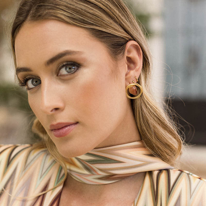 Pendientes Nella Cornalina Naranja