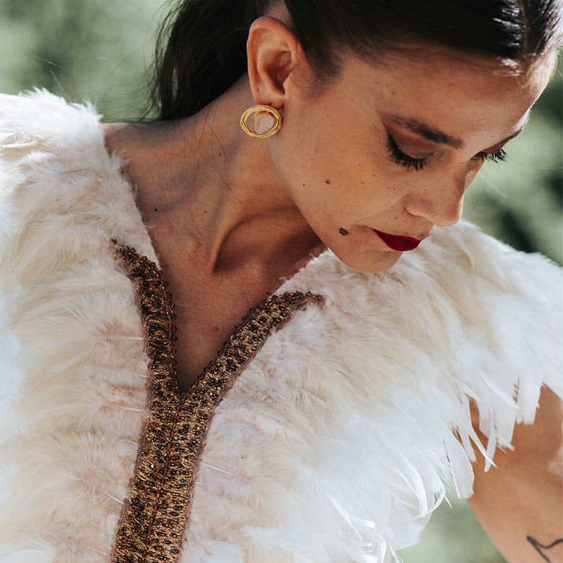 Pendientes Nella Rosa Cuarzo