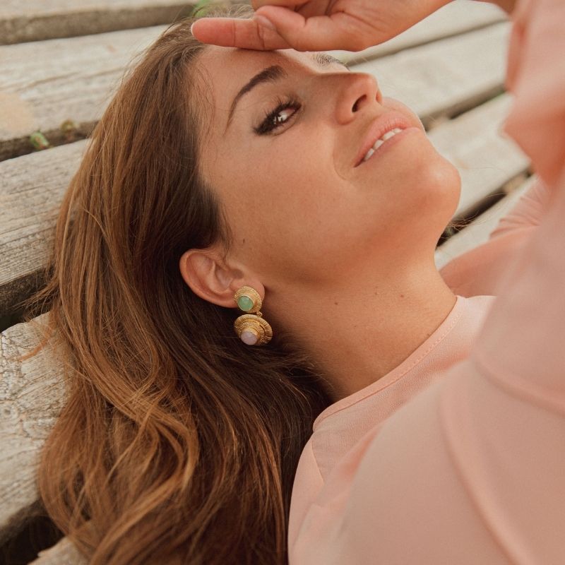 Pendientes Nerea Verde y Rosa