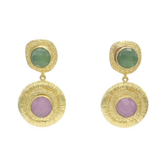 Pendientes Nerea Verde y Rosa