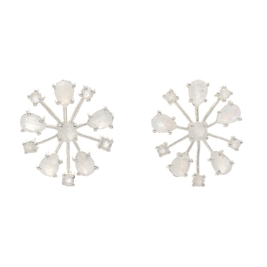 Pendientes Olite Plata Piedra Lunar