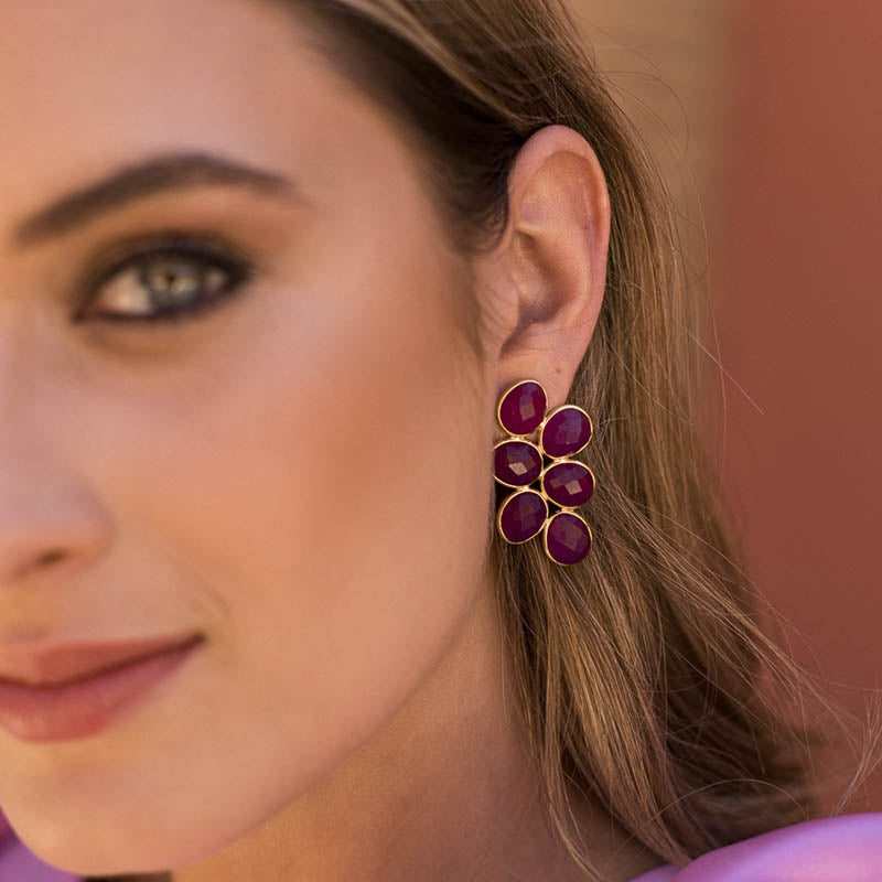 Pendientes Ondina Fucsia mo