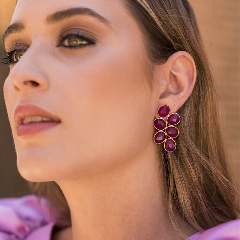 Pendientes Ondina Fucsia mo