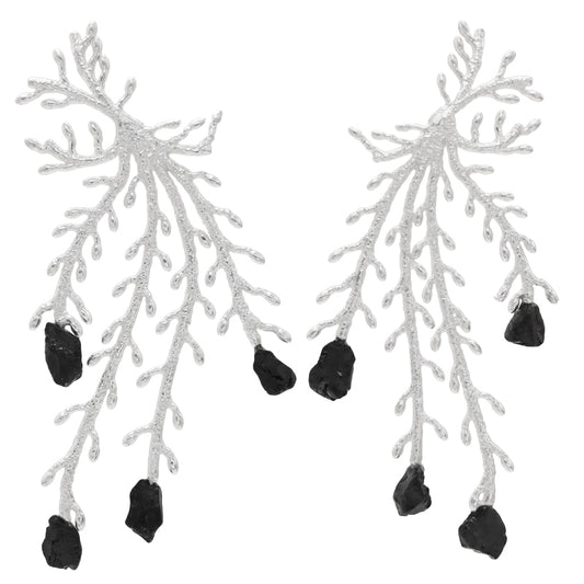 Pendientes Pacific Plata Negro