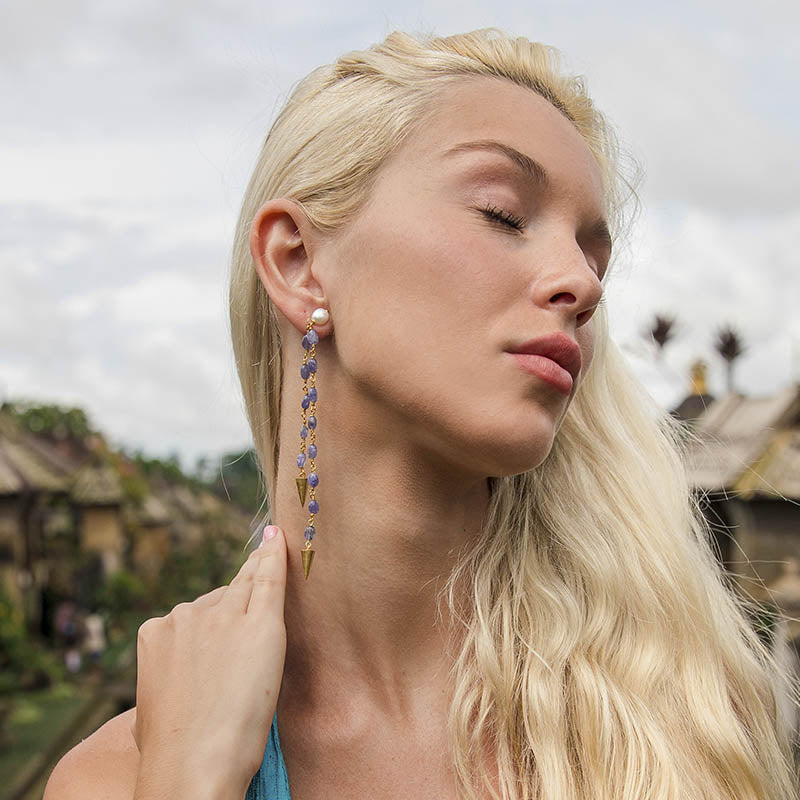 Pendientes Pelvetia Azul Tanzanita