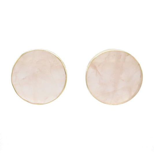 Pendientes Bouton Rosa cuarzo