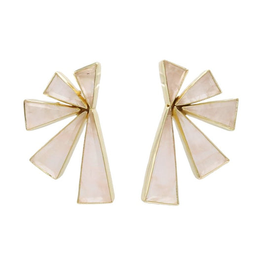 Pendientes Geometric Rosa cuarzo