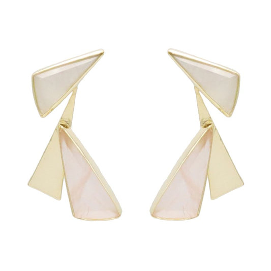 Pendientes Sayuri Piedra Lunar y Rosa cuarzo
